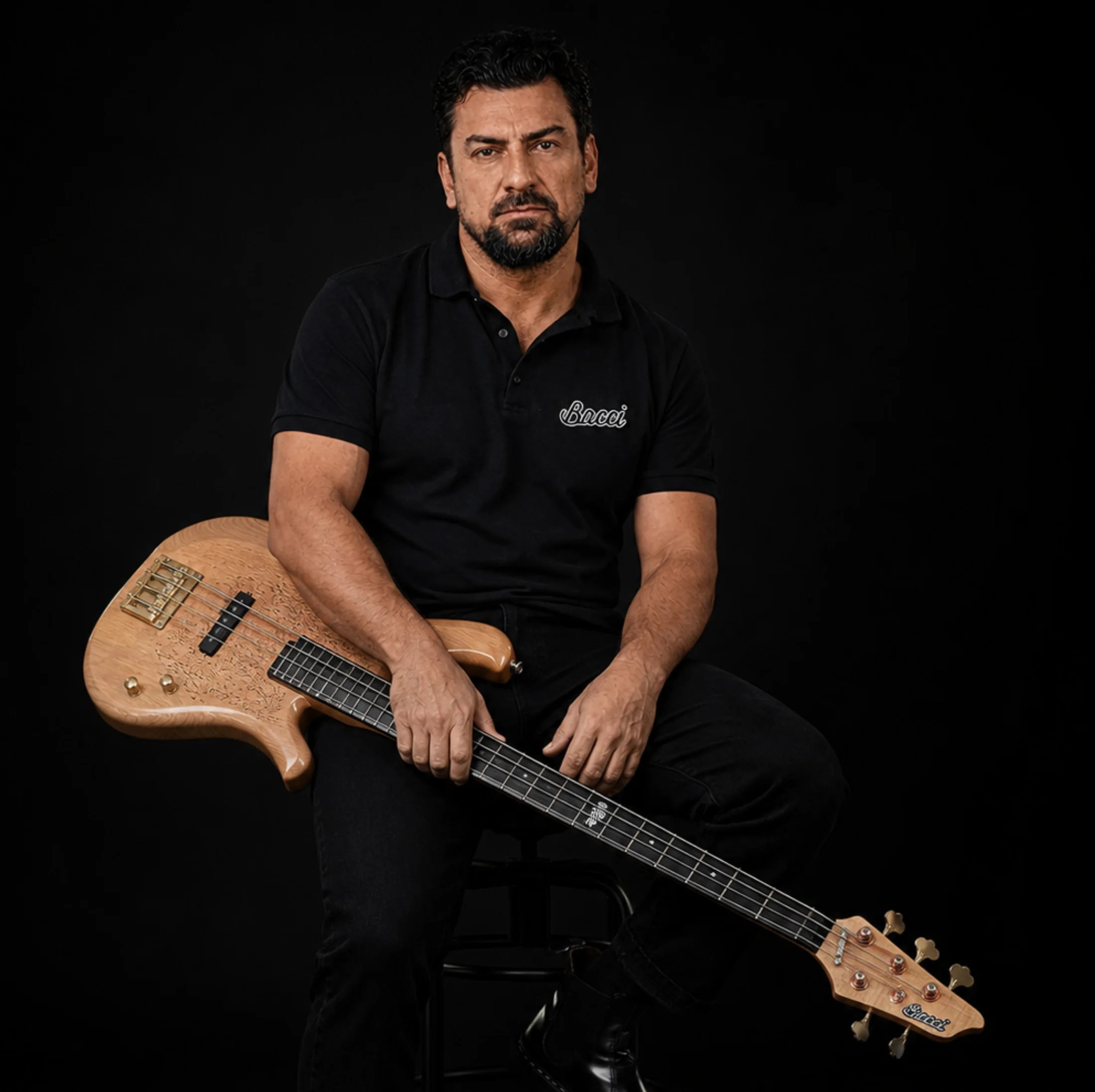 Bruno Bacci, master luthier, in his Tuscan workshop